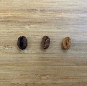Organic Premium Coffee beans for reference. Dark Roast, medium roast, and light roast options are shown.